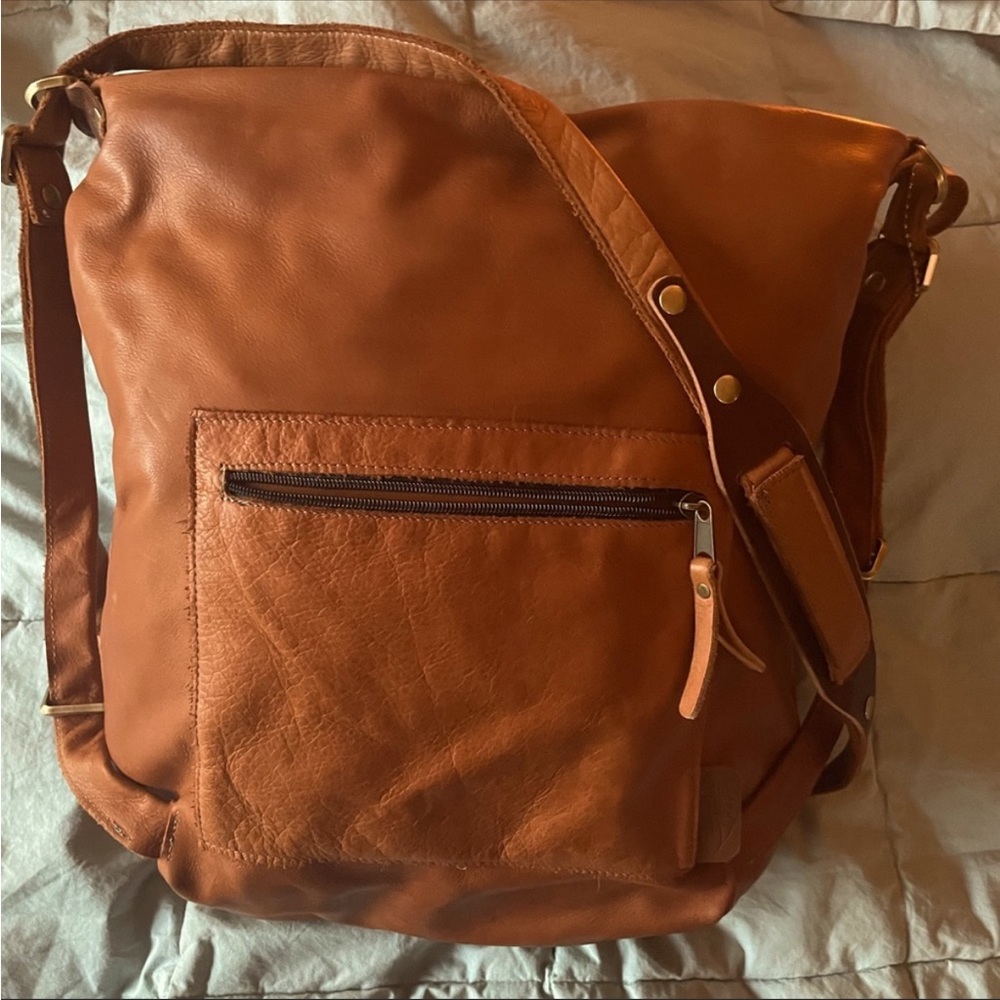 New Beautiful Tan Leather Hobo or Backpack Bag